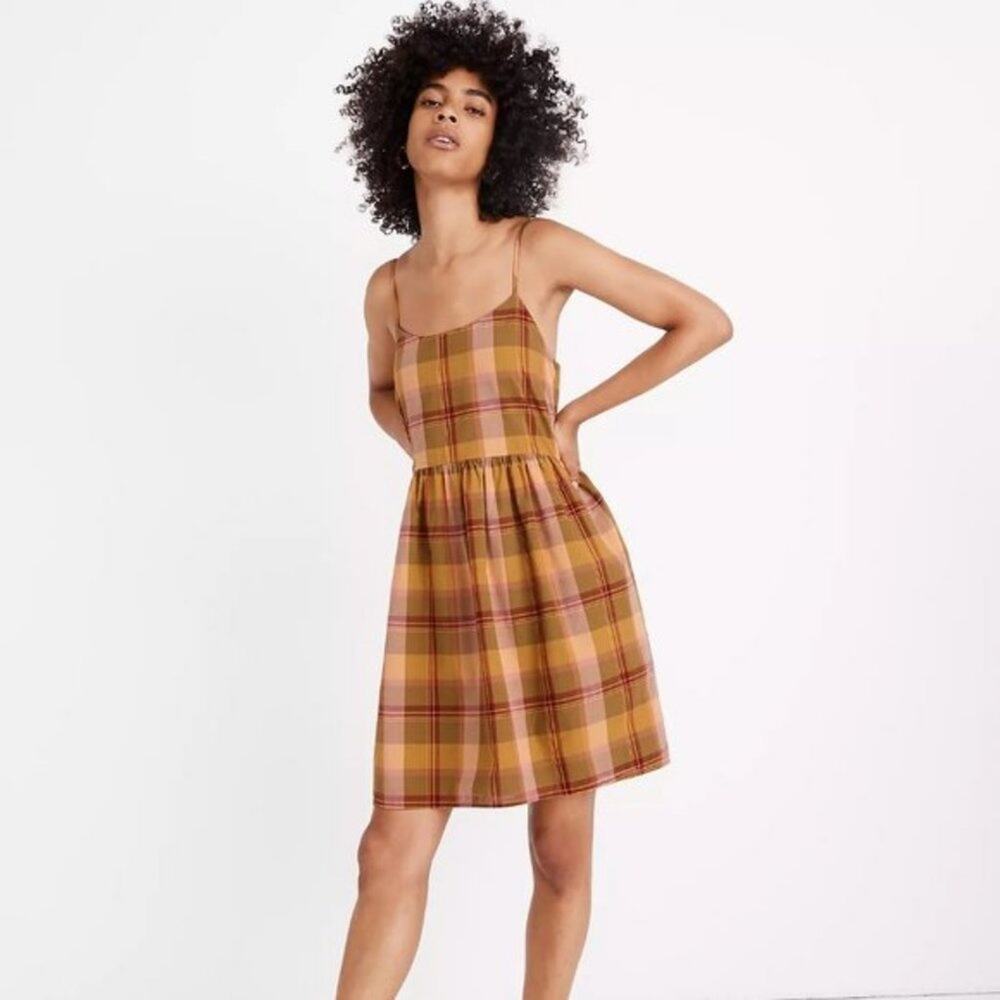 NWOT Madewell Babydoll Tank Dress Scoop Madras Size Small